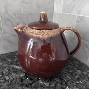Vintage Hull Pottery Brown Drip Tea Pot Made in USA